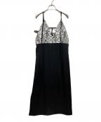 saharaサハラ）の古着「T-Strap Jacquard Cami Dress」｜ブラック