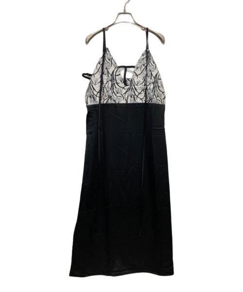 sahara（サハラ）sahara (サハラ) T-Strap Jacquard Cami Dress ブラック サイズ:表記なしの古着・服飾アイテム