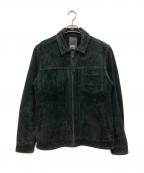 Denhamデンハム）の古着「CONVOY TRUCKER / スウェードジャケット / カウレザージャケット」｜ブラック
