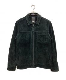 Denham（デンハム）の古着「CONVOY TRUCKER / スウェードジャケット / カウレザージャケット」｜ブラック