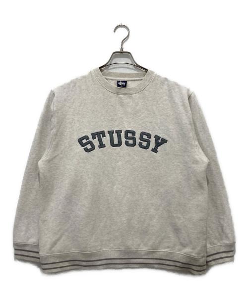 stussy（ステューシー）stussy (ステューシー) カレッジロゴスウェット ホワイト サイズ:Mの古着・服飾アイテム