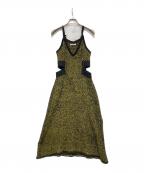 AKANE UTSUNOMIYAアカネウツノミヤ）の古着「サイドカットニットキャミワンピース」｜イエロー×ブラック