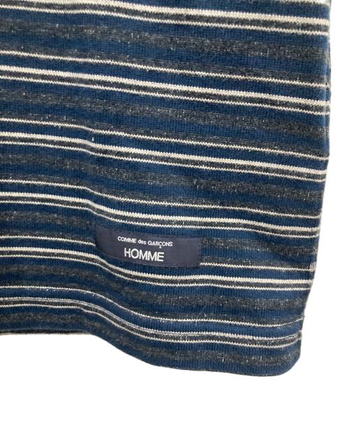 COMME des GARCONS HOMME（コムデギャルソン オム）COMME des GARCONS HOMME (コムデギャルソン オム) 綿天竺ランダムボーダー S/S Tシャツ ネイビー サイズ:Sの古着・服飾アイテム
