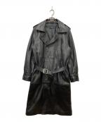 Liugoo Leathersリューグーレザーズ）の古着「レザーコート / ラムレザーコート / 羊革コート」｜ブラック