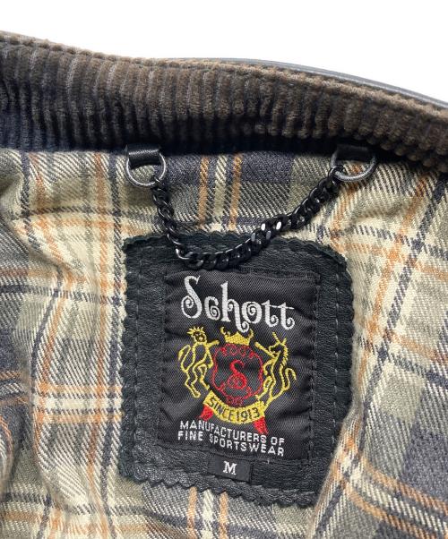 Schott（ショット）Schott (ショット) クラシックレザージャケット ブラウン×ブラック サイズ:Mの古着・服飾アイテム
