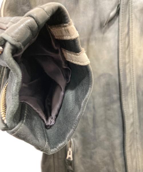 Schott（ショット）Schott (ショット) クラシックレザージャケット ブラウン×ブラック サイズ:Mの古着・服飾アイテム