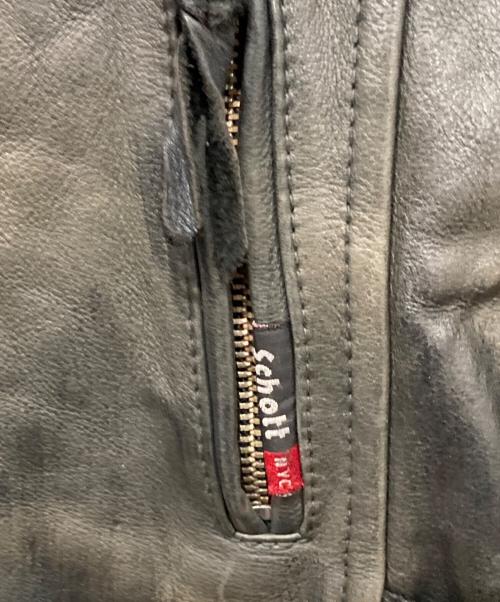 Schott（ショット）Schott (ショット) クラシックレザージャケット ブラウン×ブラック サイズ:Mの古着・服飾アイテム