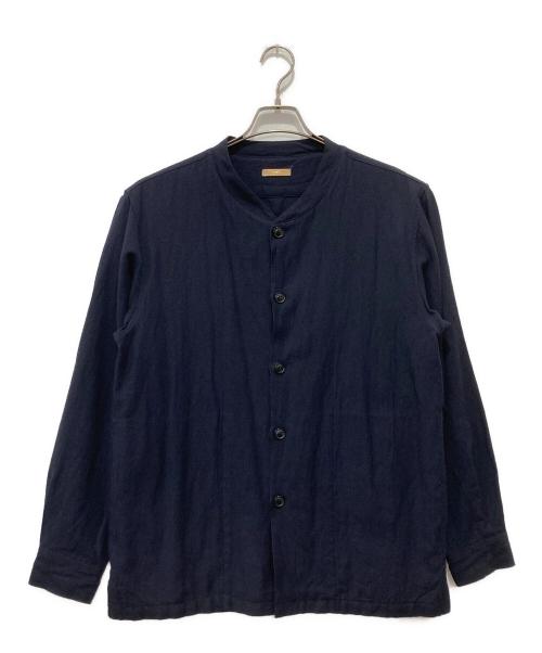 LAMOND.（ラモンド）LAMOND. (ラモンド) WOOL LINEN TUMBLER SHIRT JACKET ネイビー サイズ:3の古着・服飾アイテム