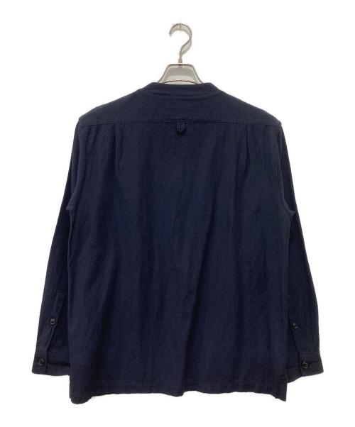 LAMOND.（ラモンド）LAMOND. (ラモンド) WOOL LINEN TUMBLER SHIRT JACKET ネイビー サイズ:3の古着・服飾アイテム
