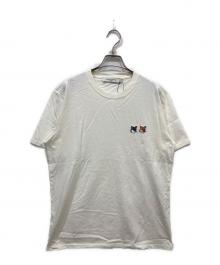 maison kitsune（メゾンキツネ）の古着「ダブルフォックスヘッド パッチ クラシック Tシャツ」｜ホワイト