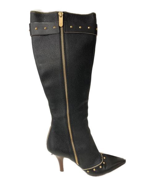 LOUIS VUITTON（ルイ ヴィトン）LOUIS VUITTON (ルイ ヴィトン) レザースタッズロングブーツ ブラック サイズ:36の古着・服飾アイテム