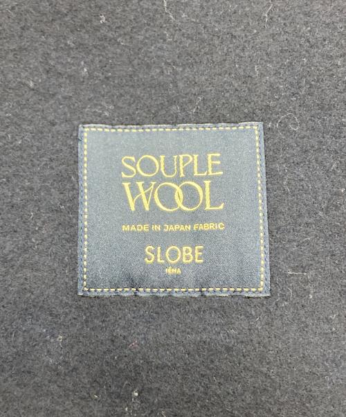 SLOBE IENA（スローブ イエナ）SLOBE IENA (スローブ イエナ) souple woolダブルフェイススタンドコート ネイビー サイズ:記載なしのため実寸参照の古着・服飾アイテム