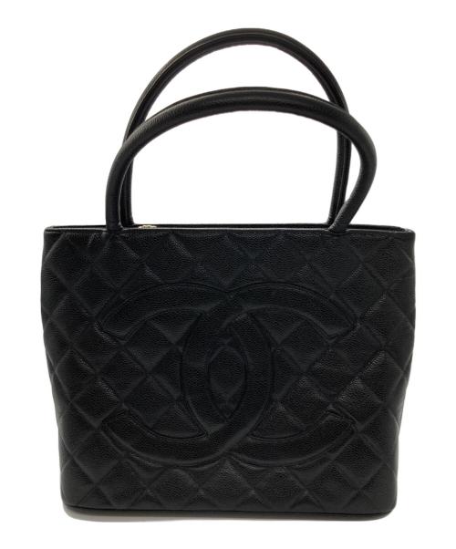 CHANEL（シャネル）CHANEL (シャネル) キャビアスキントートバッグ ブラックの古着・服飾アイテム
