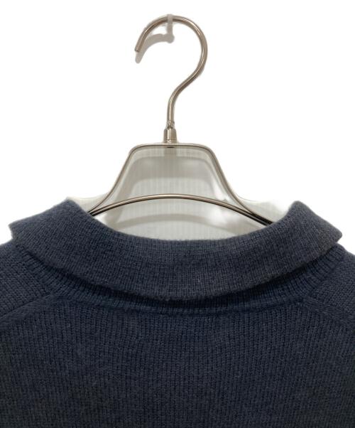 MARGARET HOWELL（マーガレットハウエル）MARGARET HOWELL (マーガレットハウエル) WASHABLE WOOL CASHMERE　ニットポロシャツ ネイビー サイズ:Lの古着・服飾アイテム