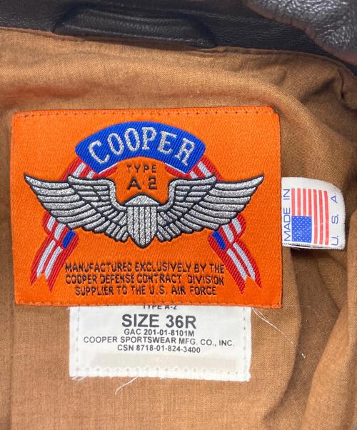 cooper（クーパー）cooper (クーパー) A2フライトジャケット ブラウン サイズ:36Rの古着・服飾アイテム