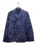 EMPORIO ARMANIエンポリオアルマーニ）の古着「総柄チャイナジャケット」｜ブルー