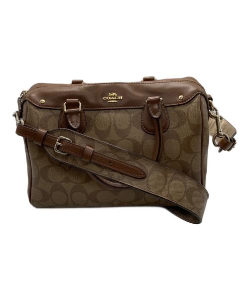 COACH（コーチ）COACH (コーチ) 2WAYミニボストンバッグ ベージュの古着・服飾アイテム