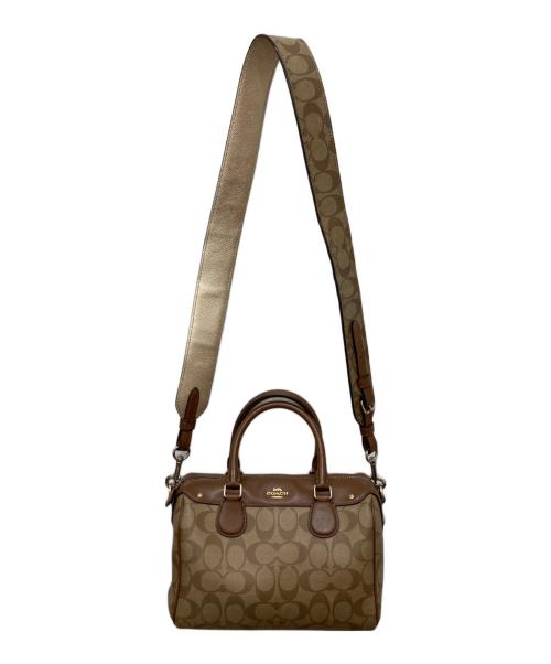 COACH（コーチ）COACH (コーチ) 2WAYミニボストンバッグ ベージュの古着・服飾アイテム