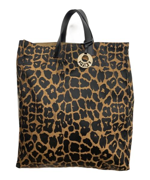 FENDI（フェンディ）FENDI (フェンディ) レオパードトートバッグ ブラウン サイズ:実寸サイズをご確認くださいの古着・服飾アイテム