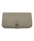 HERMESエルメス）の古着「ドゴンロング GM / 長財布」｜ベージュ