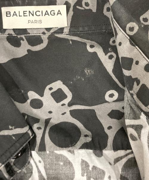 BALENCIAGA（バレンシアガ）BALENCIAGA (バレンシアガ) 総柄半袖シャツ ブラック サイズ:39の古着・服飾アイテム