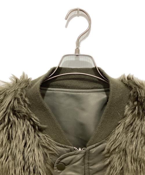 08sircus（ゼロエイトサーカス）08sircus (ゼロエイトサーカス) Rex eco Fur MA-1 reversible / MA-1 リバーシブル ジャケット カーキ サイズ:4の古着・服飾アイテム
