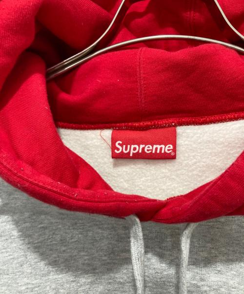 SUPREME（シュプリーム）SUPREME (シュプリーム) Contrast Hooded Sweatshirt グレー×レッド サイズ:XLの古着・服飾アイテム