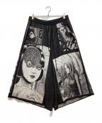 s'yte×伊藤潤二サイト×イトウジュンジ）の古着「Uzumaki Jacquard Culottes Pants」｜ブラック