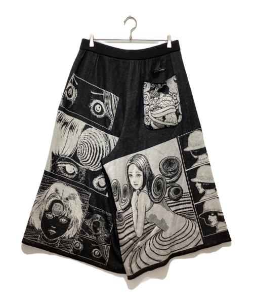 s'yte（サイト）s'yte (サイト) 伊藤潤二 (イトウジュンジ) Uzumaki Jacquard Culottes Pants ブラック サイズ:3の古着・服飾アイテム