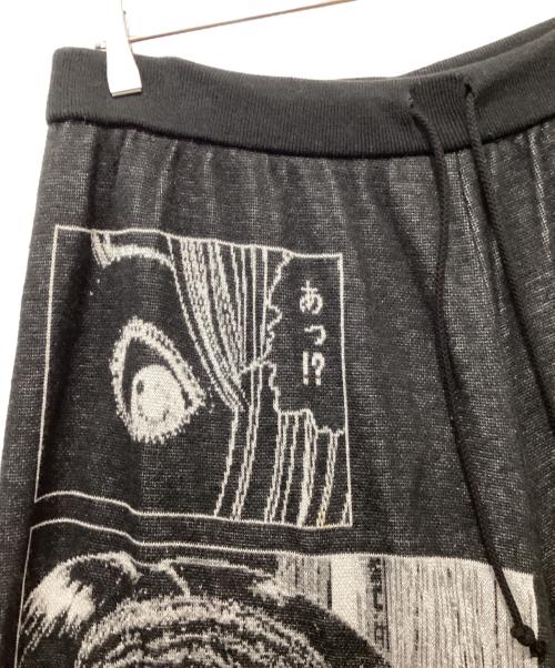 s'yte（サイト）s'yte (サイト) 伊藤潤二 (イトウジュンジ) Uzumaki Jacquard Culottes Pants ブラック サイズ:3の古着・服飾アイテム