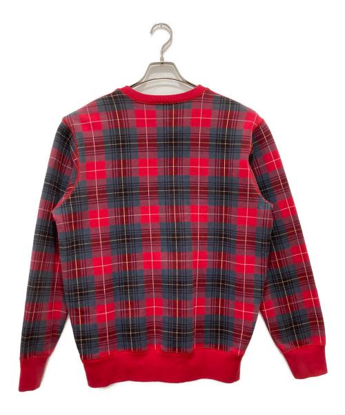 SUPREME（シュプリーム）SUPREME (シュプリーム) Plaid Crest Crew レッド サイズ:Mの古着・服飾アイテム