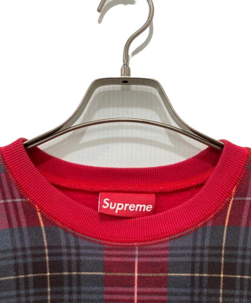 SUPREME（シュプリーム）SUPREME (シュプリーム) Plaid Crest Crew レッド サイズ:Mの古着・服飾アイテム
