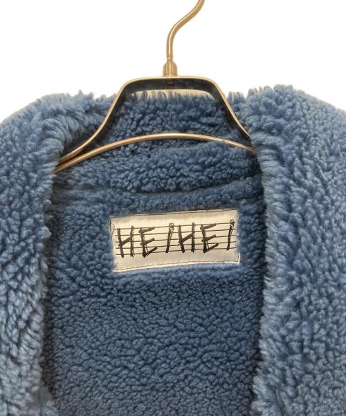 HEIHEI（ヘイヘイ）HEIHEI (ヘイヘイ) ボアチェックライダースジャケット ブルー×グリーン サイズ:記載なしの古着・服飾アイテム