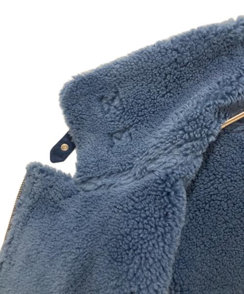 HEIHEI（ヘイヘイ）HEIHEI (ヘイヘイ) ボアチェックライダースジャケット ブルー×グリーン サイズ:記載なしの古着・服飾アイテム