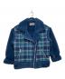 HEIHEI（ヘイヘイ）の古着「ボアチェックライダースジャケット」｜ブルー×グリーン