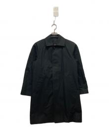 Aquascutum×EDIFICE（アクアスキュータム×エディフィス）の古着「比翼ステンカラーコート」｜ブラック