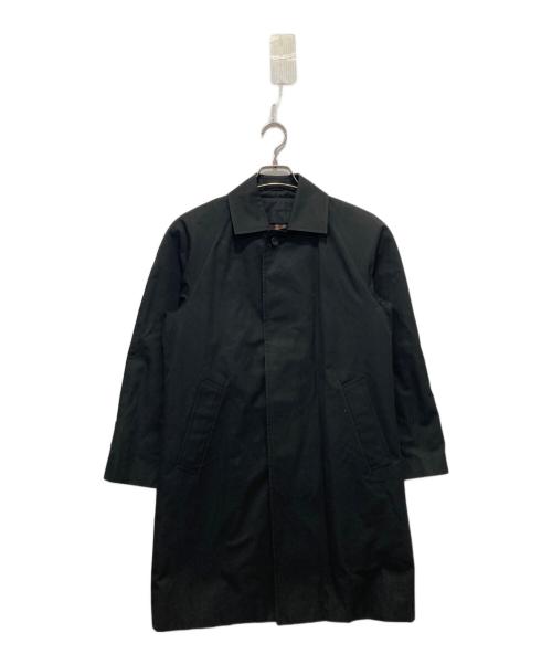 Aquascutum（アクアスキュータム）Aquascutum (アクアスキュータム) EDIFICE (エディフィス) 比翼ステンカラーコート ブラック サイズ:36の古着・服飾アイテム