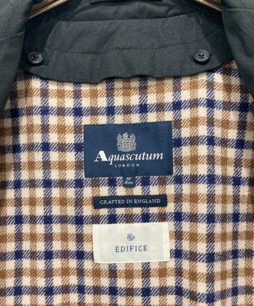 Aquascutum（アクアスキュータム）Aquascutum (アクアスキュータム) EDIFICE (エディフィス) 比翼ステンカラーコート ブラック サイズ:36の古着・服飾アイテム
