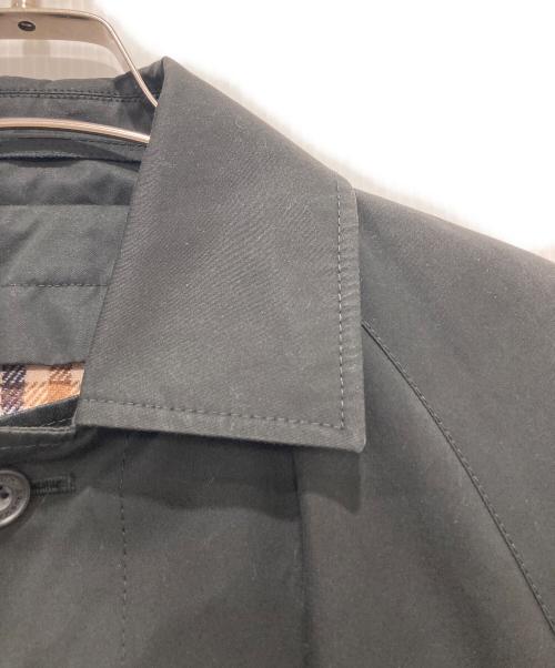 Aquascutum（アクアスキュータム）Aquascutum (アクアスキュータム) EDIFICE (エディフィス) 比翼ステンカラーコート ブラック サイズ:36の古着・服飾アイテム