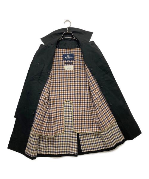 Aquascutum（アクアスキュータム）Aquascutum (アクアスキュータム) EDIFICE (エディフィス) 比翼ステンカラーコート ブラック サイズ:36の古着・服飾アイテム