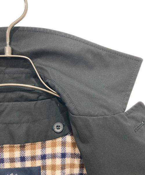 Aquascutum（アクアスキュータム）Aquascutum (アクアスキュータム) EDIFICE (エディフィス) 比翼ステンカラーコート ブラック サイズ:36の古着・服飾アイテム