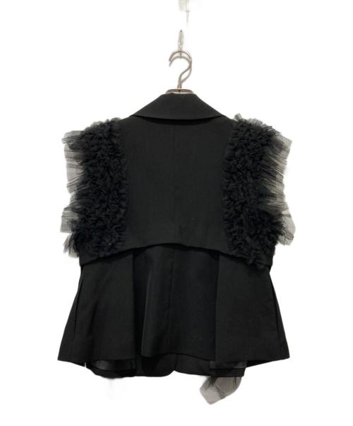 J1U by LA BELLE ETUDE（ジユウバイラベルエチュード）J1U by LA BELLE ETUDE (ジユウバイラベルエチュード) チュールフリルデザインベスト ブラック サイズ:Freeの古着・服飾アイテム