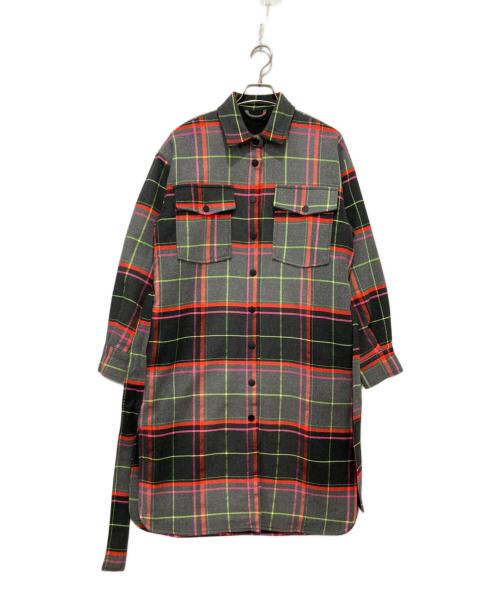 Desigual（デシグアル）Desigual (デシグアル) タータンチェック コート グレー×ピンク サイズ:Sの古着・服飾アイテム