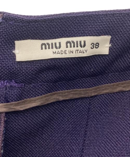 MIU MIU（ミュウミュウ）MIU MIU (ミュウミュウ) プリーツスカート パープル サイズ:Mの古着・服飾アイテム