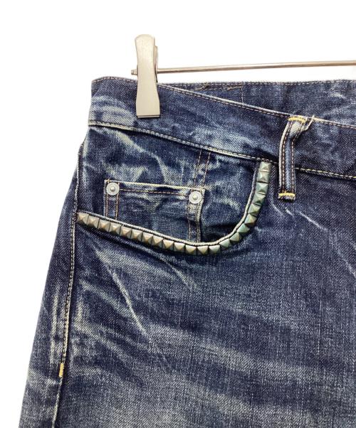 Hysteric Glamour（ヒステリックグラマー）Hysteric Glamour (ヒステリックグラマー) スタッズ セルビッチデニムパンツ インディゴ サイズ:W30の古着・服飾アイテム