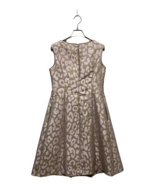 Rene（ルネ）Rene (ルネ) レオパード柄ノースリーブワンピース ベージュ×ピンク サイズ:Sの古着・服飾アイテム