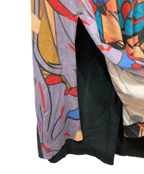 GROUND Y（グラウンドワイ）GROUND Y (グラウンドワイ) umbo Cut Sew Short Sleeves ブラック×オレンジ サイズ:3の古着・服飾アイテム