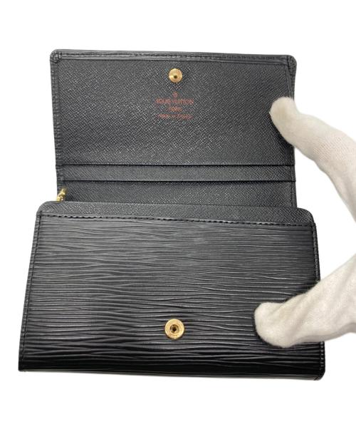 LOUIS VUITTON（ルイ ヴィトン）LOUIS VUITTON (ルイ ヴィトン) ポルトフォイユブラザ エピ 2つ折り財布 ブラックの古着・服飾アイテム