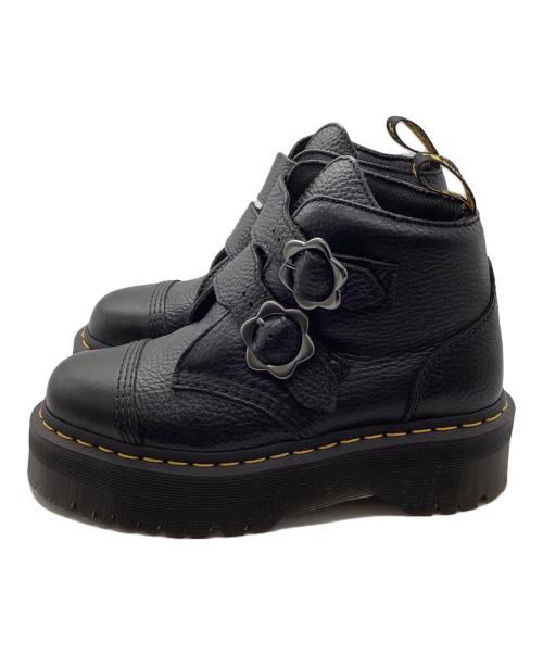 Dr.Martens（ドクターマーチン）Dr.Martens (ドクターマーチン) Devon Flower Buckle Leather Platform Boots ブラック サイズ:UK4の古着・服飾アイテム