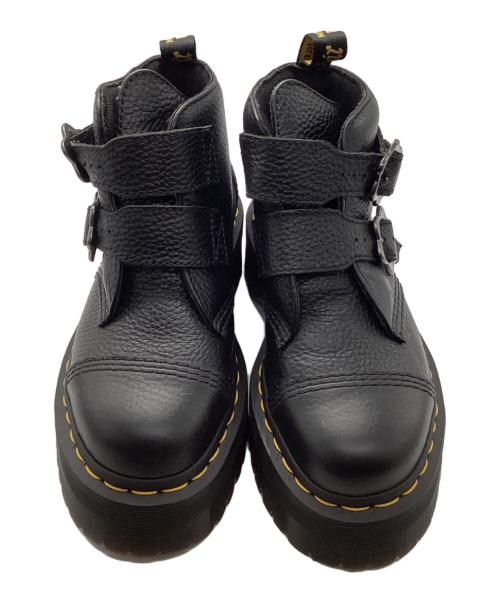 Dr.Martens（ドクターマーチン）Dr.Martens (ドクターマーチン) Devon Flower Buckle Leather Platform Boots ブラック サイズ:UK4の古着・服飾アイテム